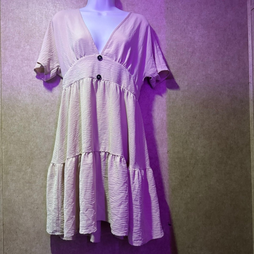 Boho Crinkle Tiered Babydoll Dress